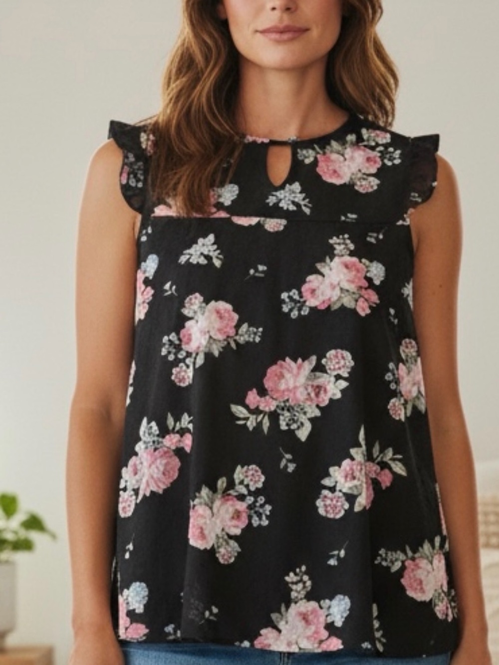 No Boundaries Black Floral Top